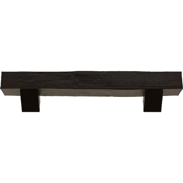 Kit W/ Breckinridge Corbels, Premium Walnut, 4H X6Dx72W Rough Cedar Faux Wood Fireplace ManteL